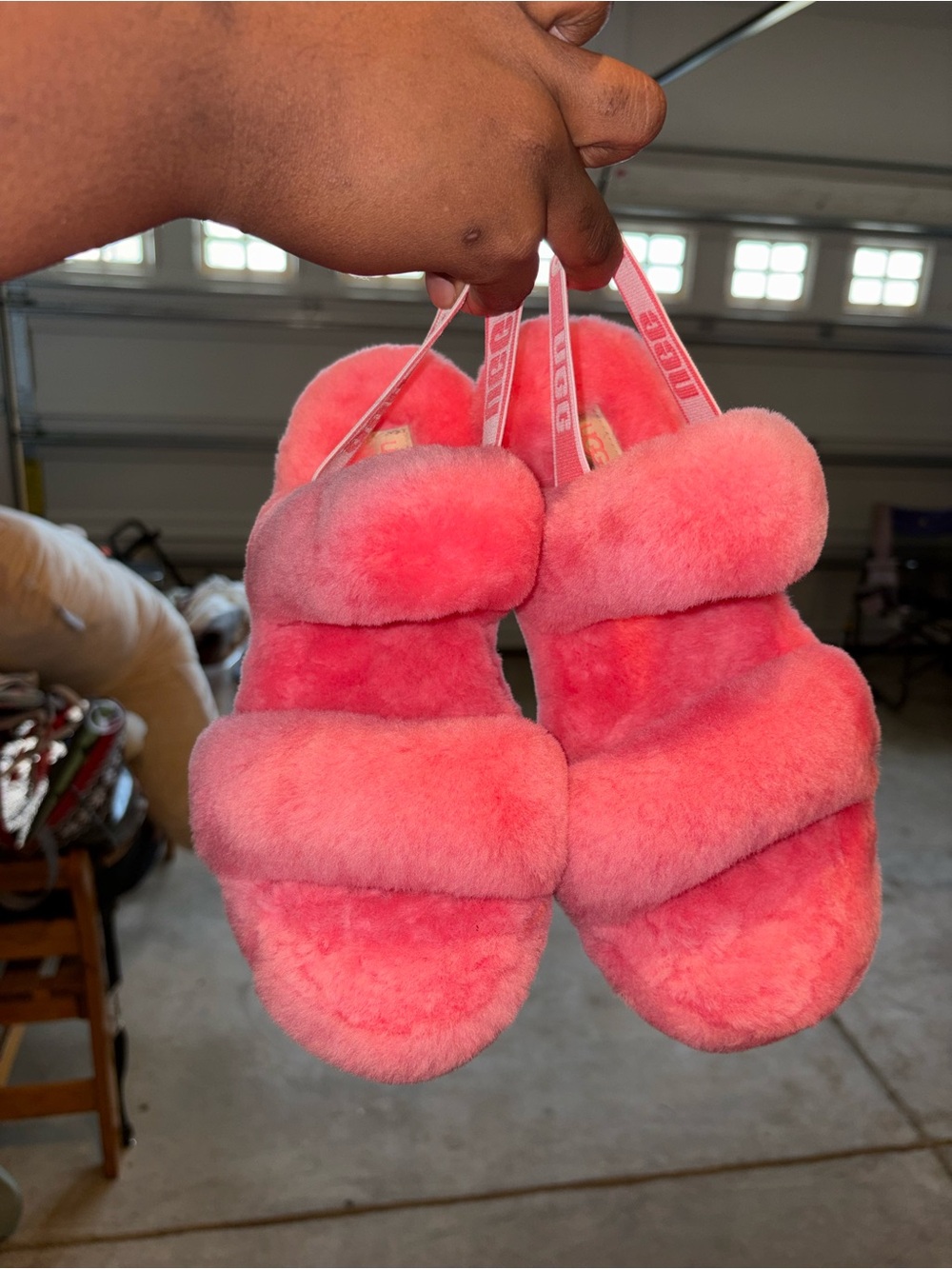 UGG Pink Shearling Slippers